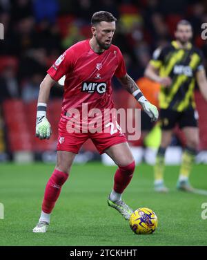 Watford, UK. 12th Dec, 2023. Ben Hamer of Watford during the Sky Bet Championship match at Vicarage Road, Watford. Picture credit should read: David Klein/Sportimage Credit: Sportimage Ltd/Alamy Live News Stock Photo