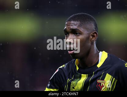 Watford, UK. 12th Dec, 2023. Yaser Asprilla of Watford during the Sky Bet Championship match at Vicarage Road, Watford. Picture credit should read: David Klein/Sportimage Credit: Sportimage Ltd/Alamy Live News Stock Photo