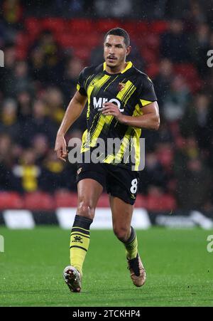 Watford, UK. 12th Dec, 2023. Jake Livermore of Watford during the Sky Bet Championship match at Vicarage Road, Watford. Picture credit should read: David Klein/Sportimage Credit: Sportimage Ltd/Alamy Live News Stock Photo