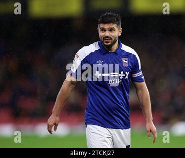 Watford, UK. 12th Dec, 2023. Sam Morsy of Ipswich during the Sky Bet Championship match at Vicarage Road, Watford. Picture credit should read: David Klein/Sportimage Credit: Sportimage Ltd/Alamy Live News Stock Photo