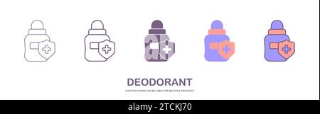 Deodorant icon. Linear vector illustration from make up collection. Outline deodorant icon vector. Thin line symbol for use on web and mobile apps Stock Vector