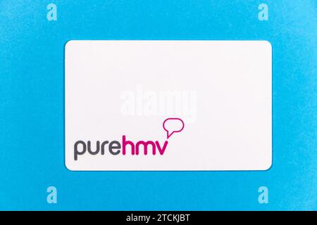 Pure HMV old plastic  store card isolated on white studio background Stock Photo