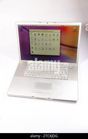 vintage Apple MacBook Pro laptop computer isolated on white studio ...