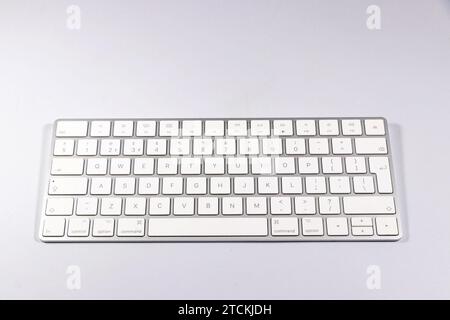 Apple aluminium aluminum keyboard isolated on white studio background Stock Photo