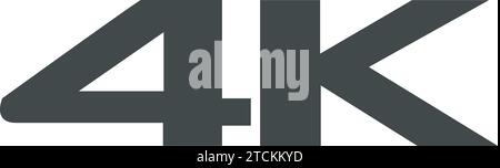 4K High Resolution Mark sign | video resolution | 4K icon, 4K logotype symbol Stock Vector