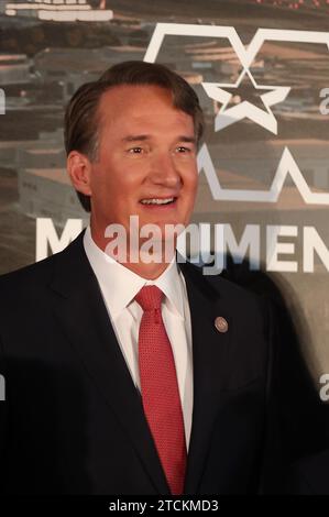 Alexandria, VA, USA. 13th Dec, 2023. Glenn Youngkin, Governor of Virginia, at the press conference to announce the intent to move the NBA Wizards and NHL Capitals to Virginia on December 13, 2023 at Potomac Yard in Alexandria, Virginia. Credit: Mpi34/Media Punch/Alamy Live News Stock Photo