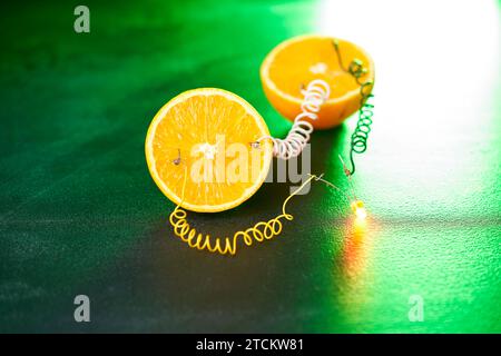 electronic construction alternative energy from orange Stock Photo