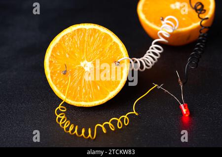 electronic construction alternative energy from orange Stock Photo