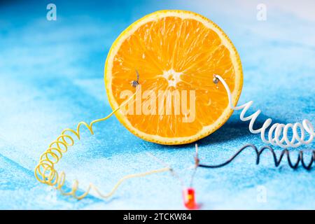 electronic construction alternative energy from orange Stock Photo