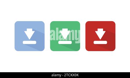Download Sign Set. Vector isolated flat editable illustration of a download icon Stock Vector