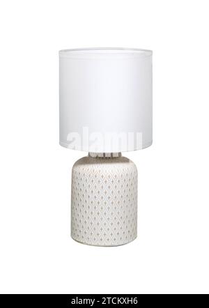 Table lamp in modern contemporary style. Stylish table lamp isolated on white background. Stock Photo