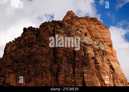 tip of a red mesa, zion national park Stock Photo