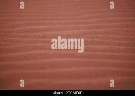 close up of rippling red sand, coral pink sand dunes, utah Stock Photo