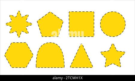 Cutting lines. Set of vector geometric objects. Stock Vector