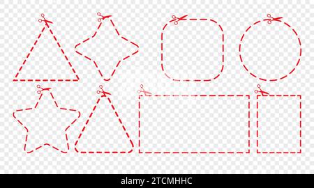 Vector cutting lines icon set. Geometric shapes. Stock Vector