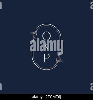 OP wedding initial logo letters in high quality professional design that will print well across any print media Stock Vector