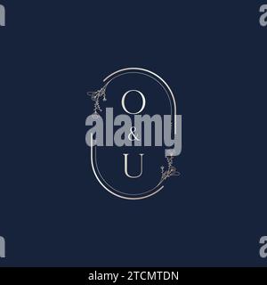 OU wedding initial logo letters in high quality professional design that will print well across any print media Stock Vector