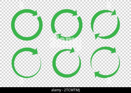 Rotation arrow icon vector. Arrows eco green symbol Stock Vector