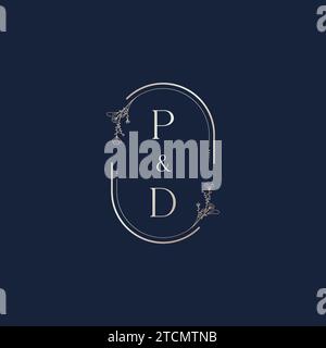 PD wedding initial logo letters in high quality professional design that will print well across any print media Stock Vector