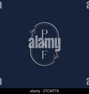 PF wedding initial logo letters in high quality professional design that will print well across any print media Stock Vector