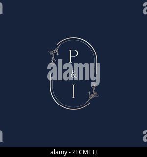 PI wedding initial logo letters in high quality professional design that will print well across any print media Stock Vector