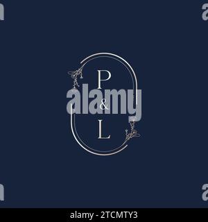 PL wedding initial logo letters in high quality professional design that will print well across any print media Stock Vector
