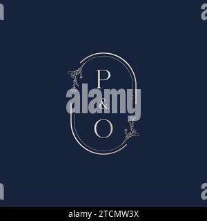 PO wedding initial logo letters in high quality professional design that will print well across any print media Stock Vector