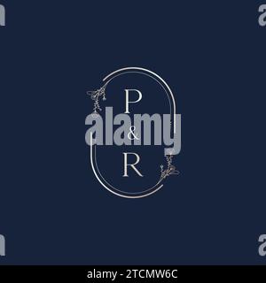 PR wedding initial logo letters in high quality professional design that will print well across any print media Stock Vector