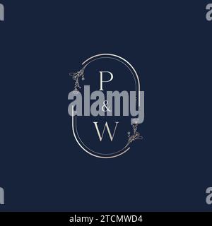 PW wedding initial logo letters in high quality professional design that will print well across any print media Stock Vector
