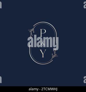 PY wedding initial logo letters in high quality professional design that will print well across any print media Stock Vector