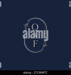 QF wedding initial logo letters in high quality professional design that will print well across any print media Stock Vector
