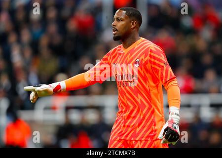 Newcastle, England. 13th December 2023; St James' Park, Newcastle, England; UEFA Champions League Football, Newcastle United versus AC Milan; Goalkeeper Mike Maignan of AC Milan Credit: Action Plus Sports Images/Alamy Live News Stock Photo