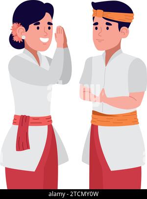 nyepi couple together Stock Vector