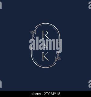 RK wedding initial logo letters in high quality professional design that will print well across any print media Stock Vector