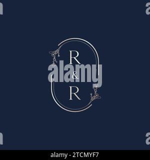 RR wedding initial logo letters in high quality professional design that will print well across any print media Stock Vector