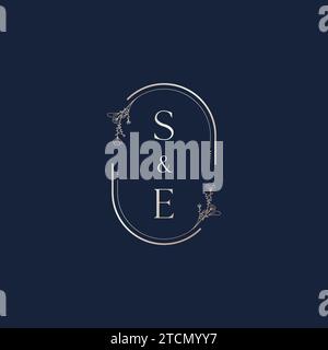 SE wedding initial logo letters in high quality professional design that will print well across any print media Stock Vector