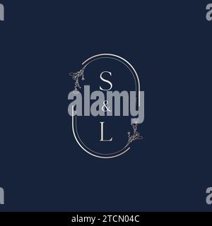 SL wedding initial logo letters in high quality professional design that will print well across any print media Stock Vector