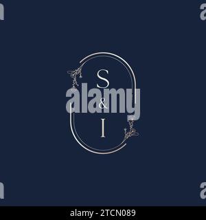 SI wedding initial logo letters in high quality professional design that will print well across any print media Stock Vector