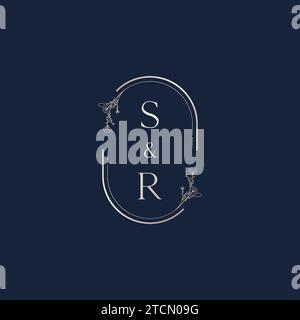 SR wedding initial logo letters in high quality professional design that will print well across any print media Stock Vector