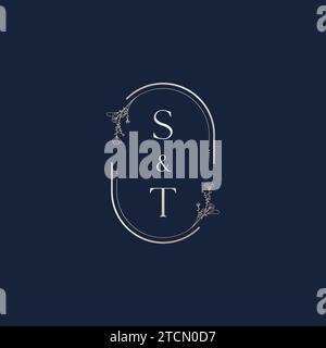 ST wedding initial logo letters in high quality professional design that will print well across any print media Stock Vector