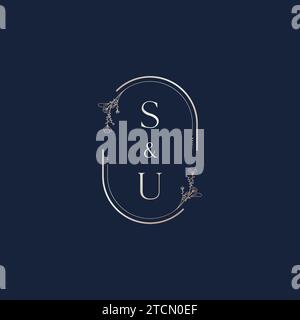 SU wedding initial logo letters in high quality professional design that will print well across any print media Stock Vector