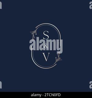 SV wedding initial logo letters in high quality professional design that will print well across any print media Stock Vector