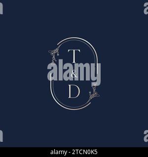 TD wedding initial logo letters in high quality professional design that will print well across any print media Stock Vector