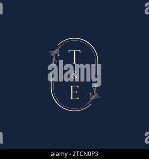 TE wedding initial logo letters in high quality professional design that will print well across any print media Stock Vector