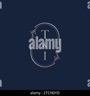 TI wedding initial logo letters in high quality professional design that will print well across any print media Stock Vector