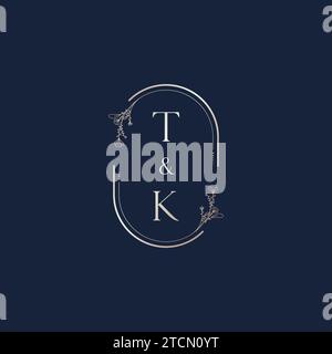 TK wedding initial logo letters in high quality professional design that will print well across any print media Stock Vector