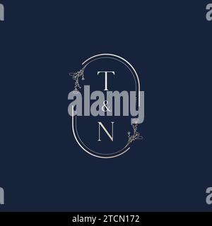TN wedding initial logo letters in high quality professional design that will print well across any print media Stock Vector