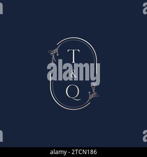 TQ wedding initial logo letters in high quality professional design that will print well across any print media Stock Vector