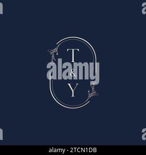TY wedding initial logo letters in high quality professional design that will print well across any print media Stock Vector