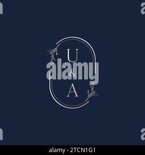 UA wedding initial logo letters in high quality professional design that will print well across any print media Stock Vector